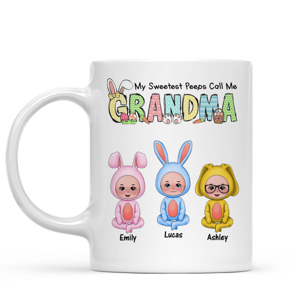 Personalized Mug - Custom Easter Gifts - My Sweetest Peeps Call Me Grandma - Easter Day Gift_1