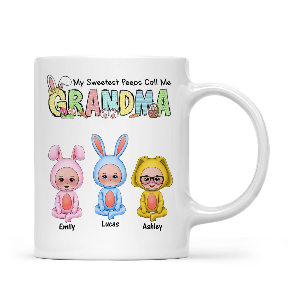 Personalized Mug - Custom Easter Gifts - My Sweetest Peeps Call Me Grandma - Easter Day Gift_2