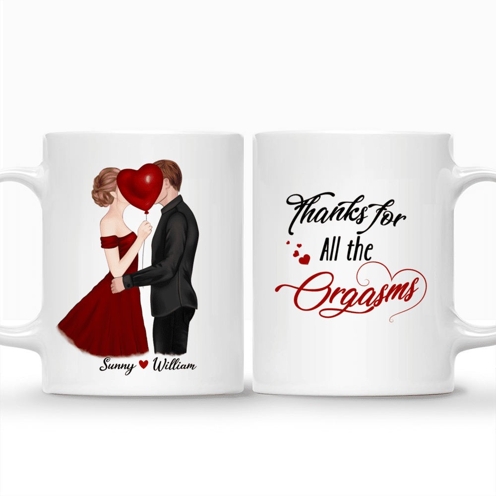 Kissing Couple 2 - Thanks For All The Orgasms - Couple Gifts, Valentine's Day Gifts, Gifts For Her, Him - Personalized Mug_3