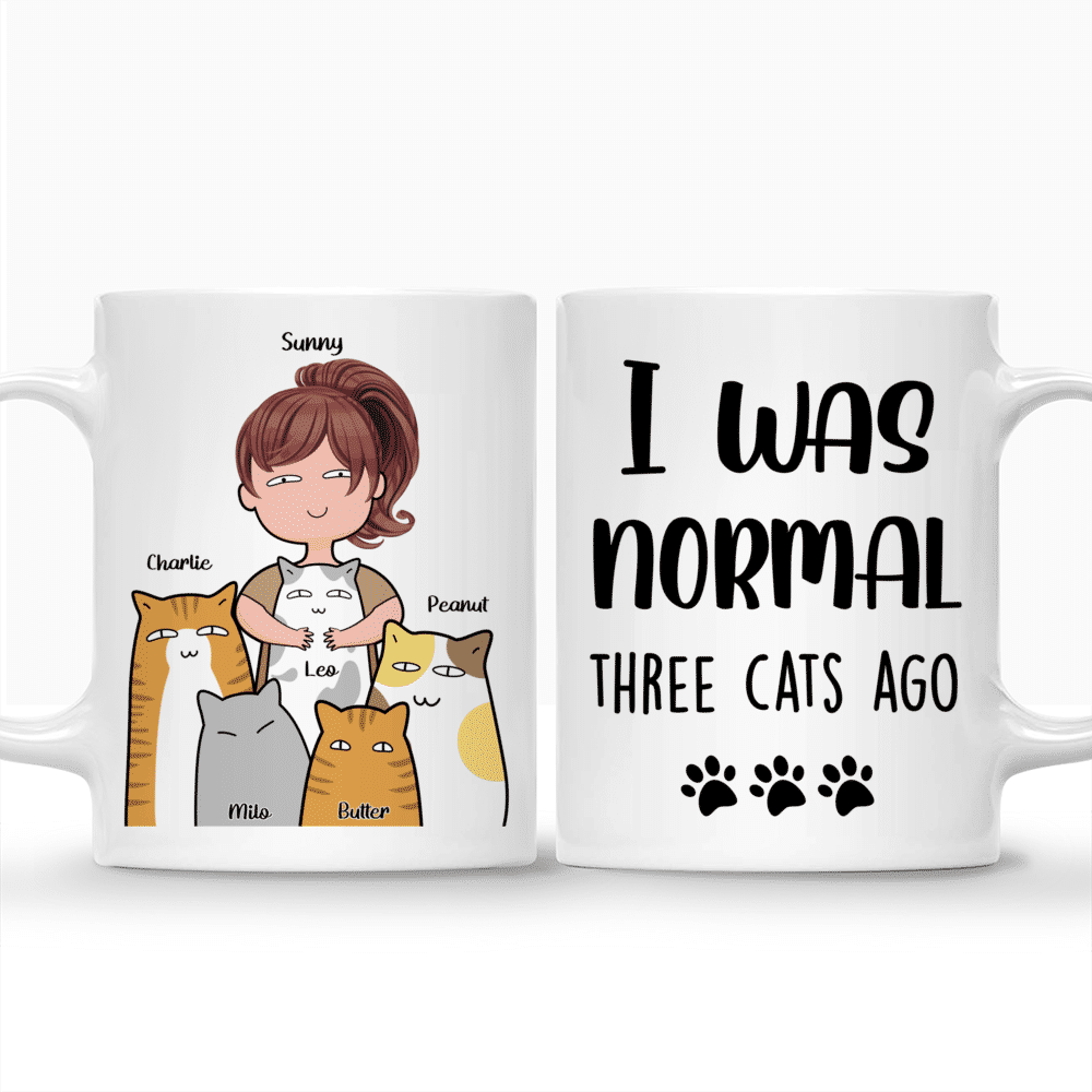 Personalized Mug - Crazy Cat Parent - - I was normal three cats ago_3