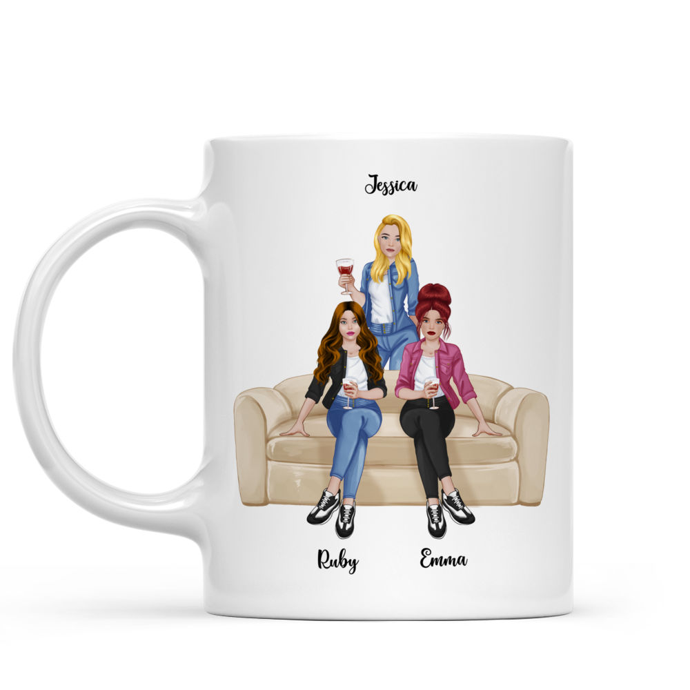 Personalized Mug - Up to 5 Girls - We'll Be Friends Until We're Old And Senile, Then We'll Be New Best Friends - Front_1