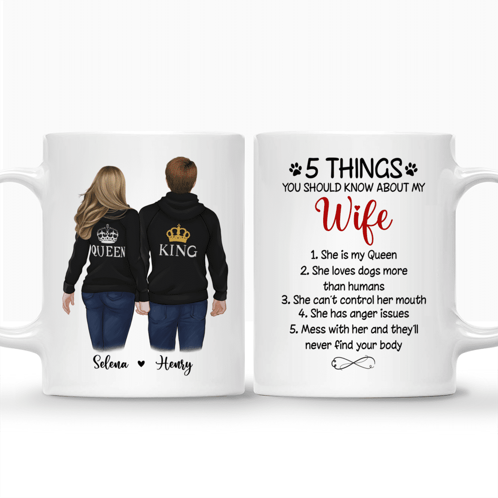 Personalized Mug - Hoodie Couple - 5 Things You Should Know About My Wife -  Couple Gifts, Valentine's Day Gifts For Wife, Gifts For Wife