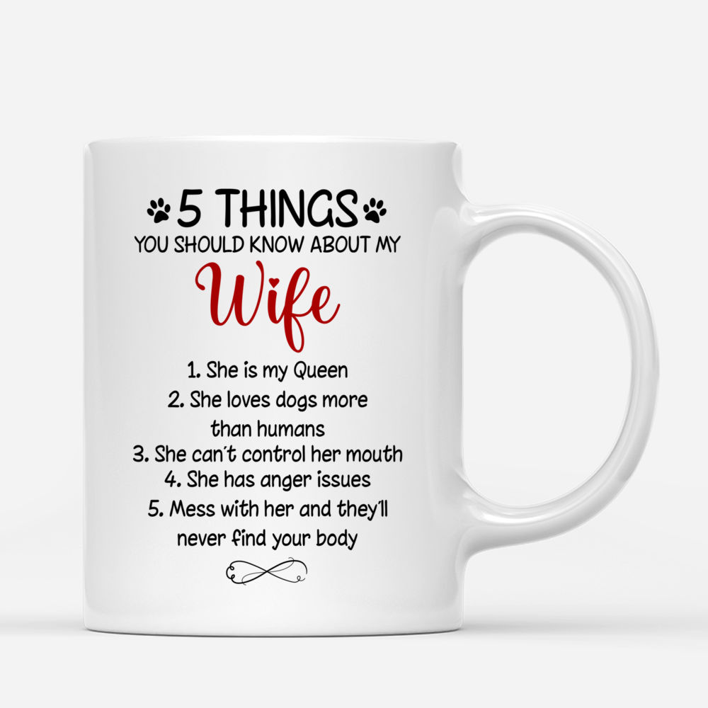 Personalized Mug - Hoodie Couple - 5 Things You Should Know About My Wife - Couple Gifts, Valentine's Day Gifts For Wife, Gifts For Wife_2