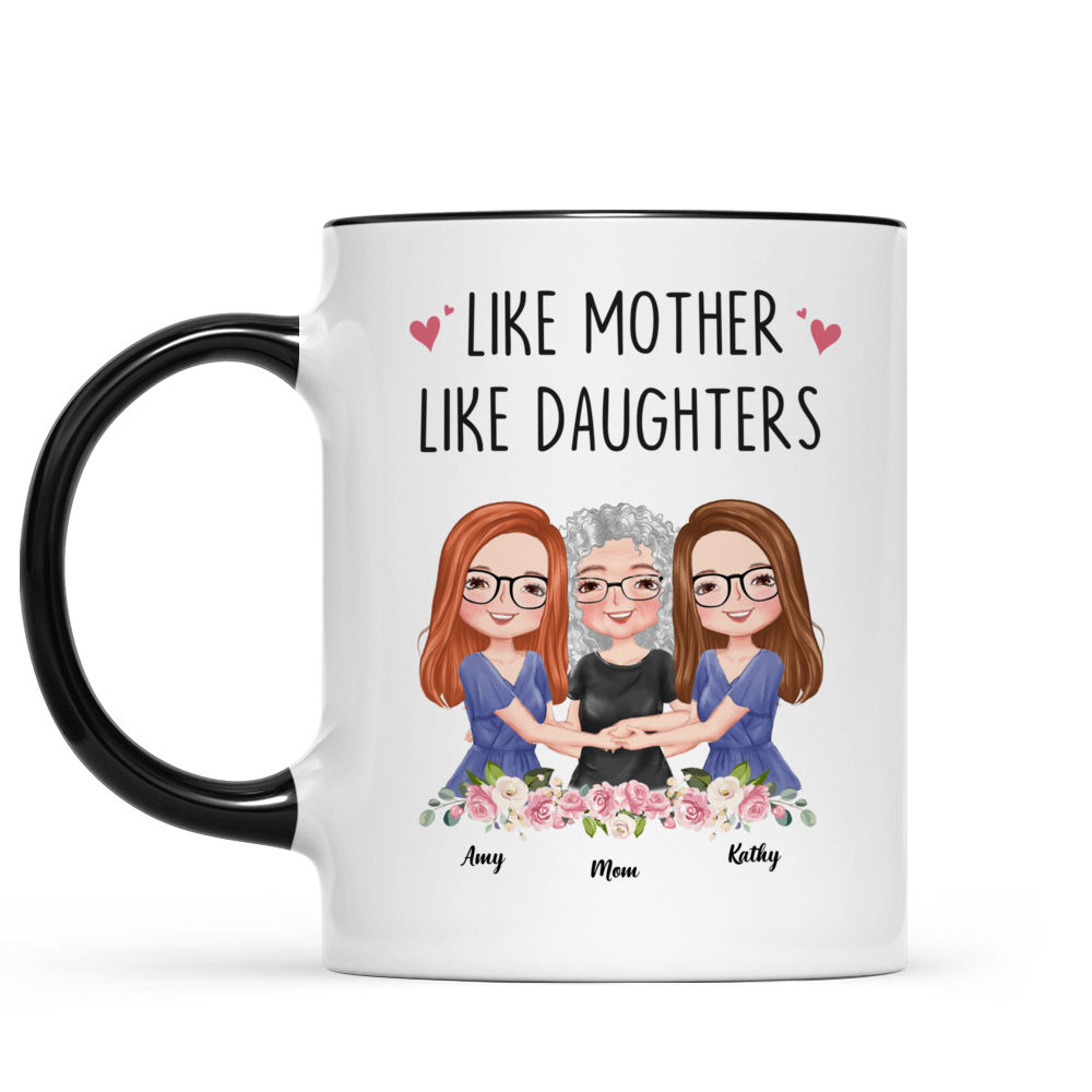 Mother's Day 2024 - Gift for Mom, Gift for Sisters  - Mother & Daughters Forever Linked Together - Personalized Mug_1