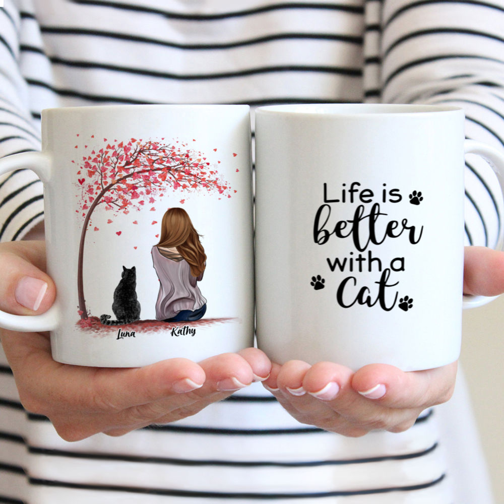 Personalized Cat Mug - Life is Better with Cat Customizable Mug