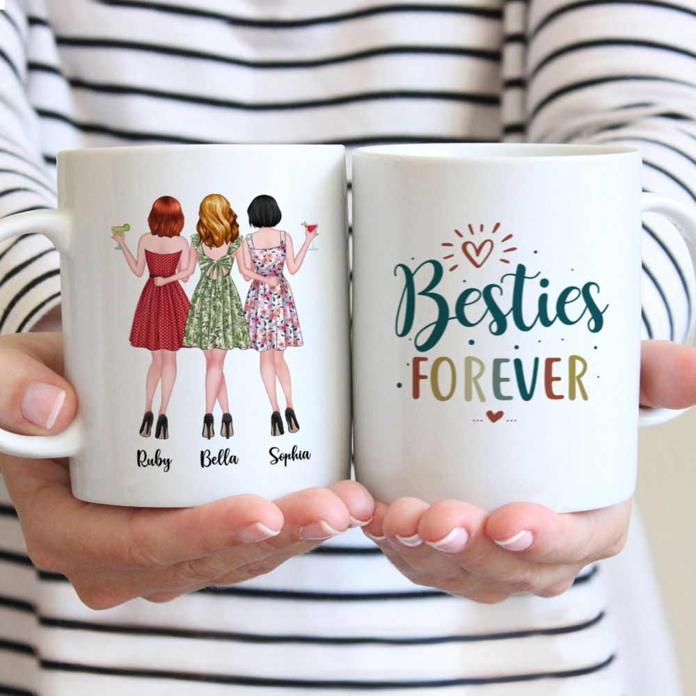 Personalized Mug - 3 Girls - Besties Forever (Spring)