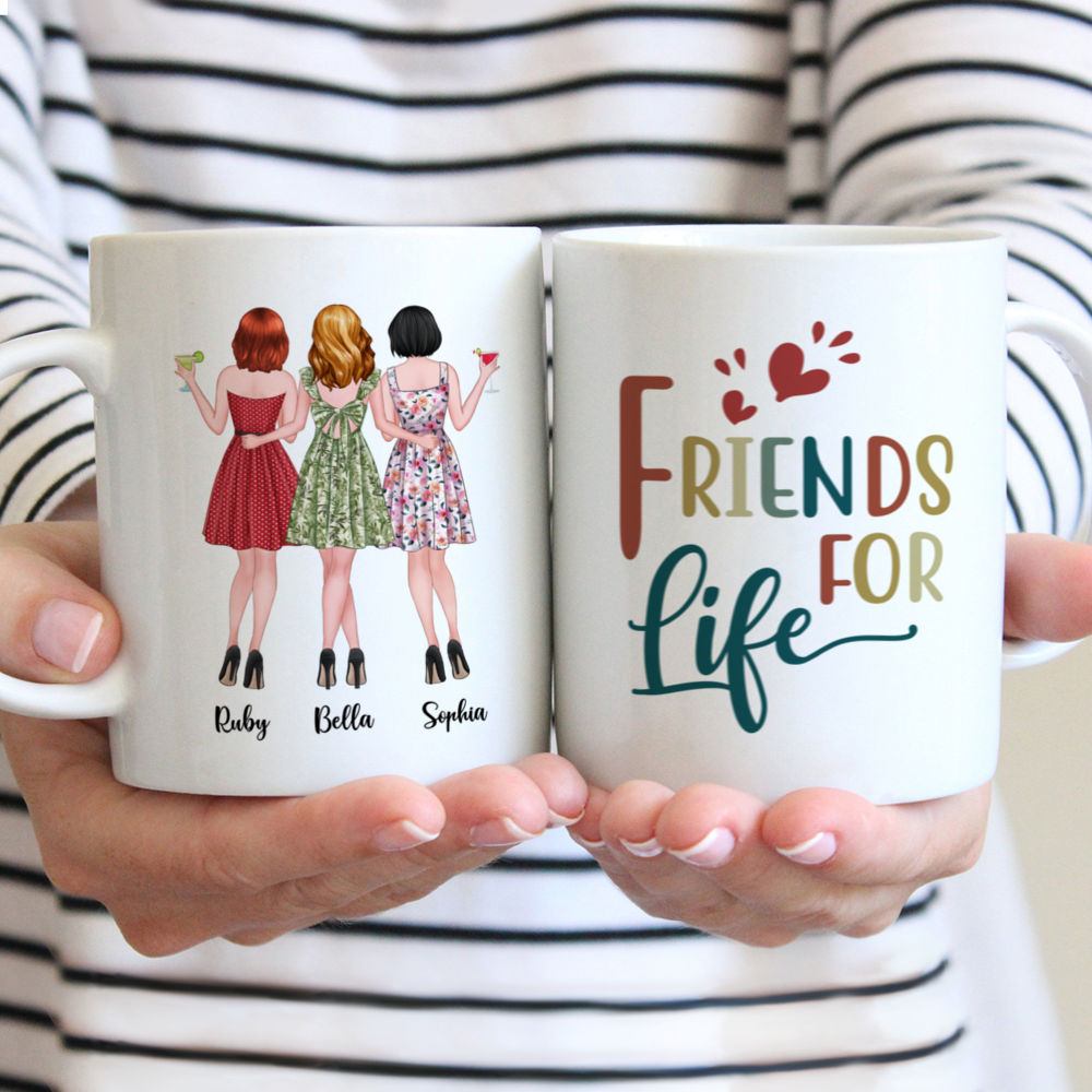 Personalized Mug - 3 Girls - Friends For Life  (Spring)