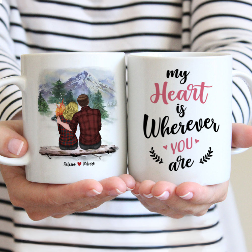 Personalized Mug - Couple - Valentine's Day - My Heart Is Wherever You Are