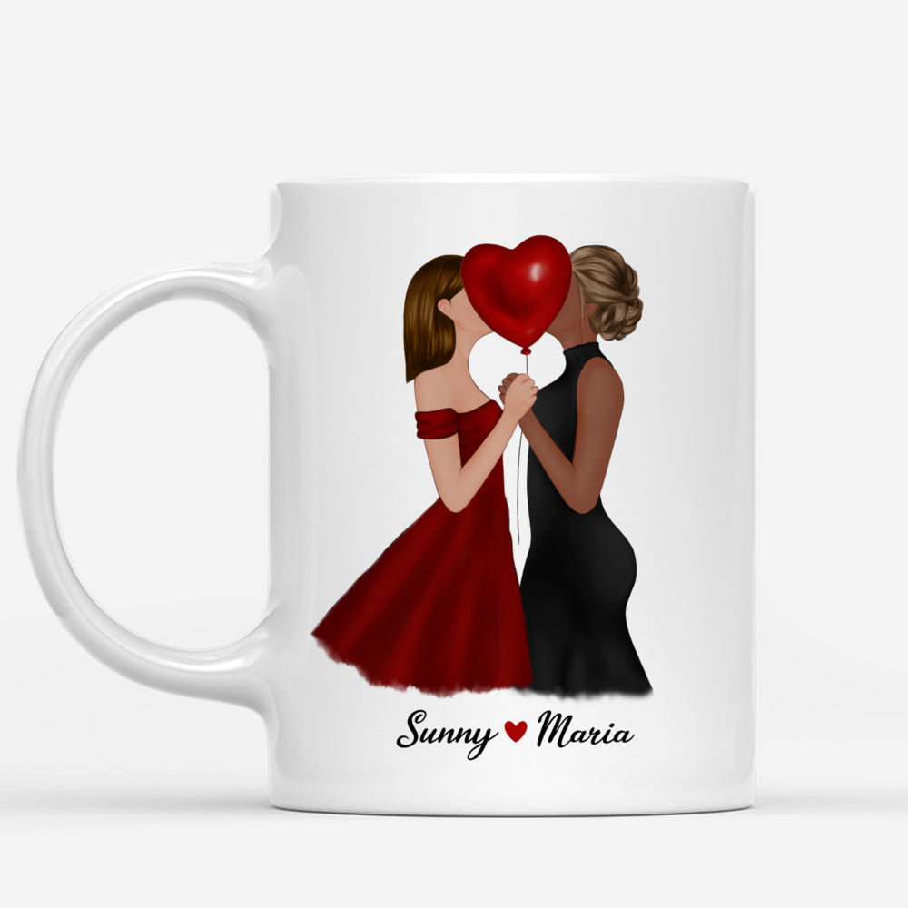Personalized Mug - Women Kissing Couple - My Soulmate - Couple Mug, Couple Gifts, Valentine's Day Gifts_1
