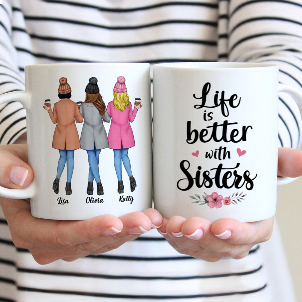 Personalized Mug - Camel Coat - Life Is Better With Sisters