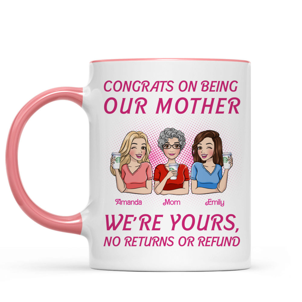 Personalized Mug - Pink Doll Family Mug - Congrats On Being Our Mother - Mother's Day Gifts 2024 (bb1)_3