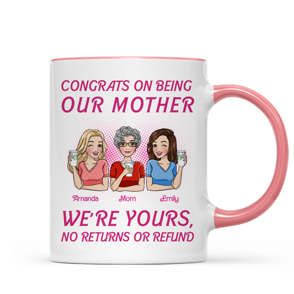 Personalized Mug - Pink Doll Family Mug - Congrats On Being Our Mother - Mother's Day Gifts 2024 (bb1)_4