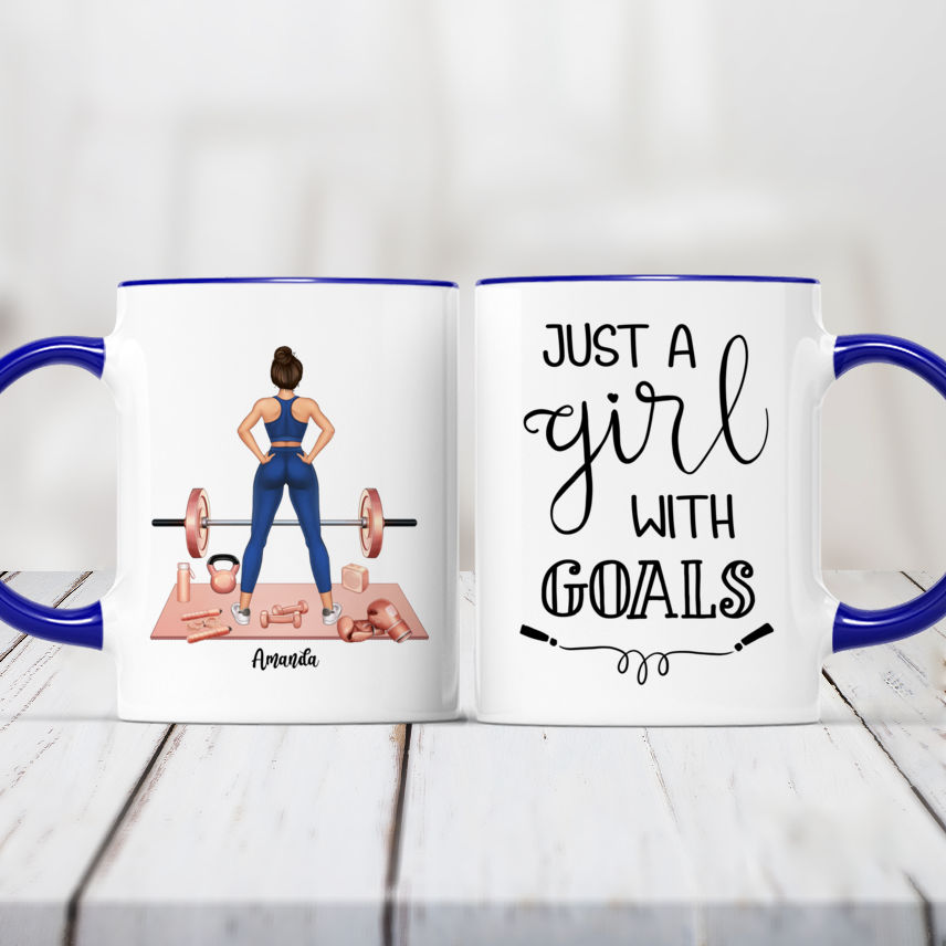 Just A Girl With Goals - Personalized Tumbler Cup - Gift For Fitness Lovers  - Fitness Girl