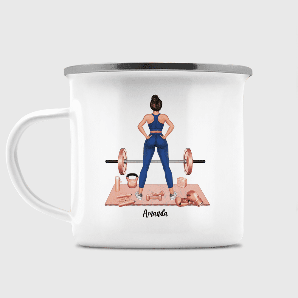 Custom Gym Mug for Women With Cartoon, Gym Rat Mug, Gym Gift for