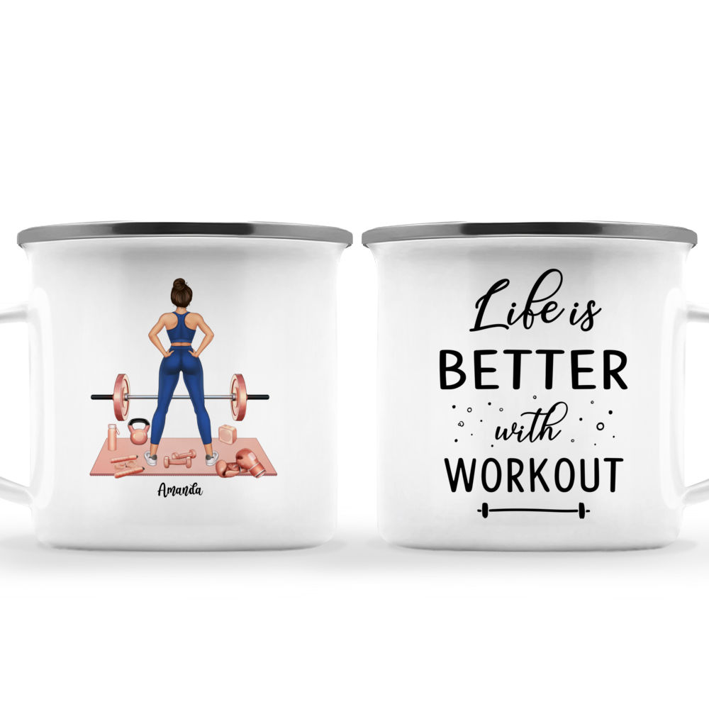 Workout is Better With Friends Custom GYM Mug Personalized GYM Cup Gym  Lover Girl Coffee Mug Fitness Girl Mug Custom Gift Fitness Lovers 