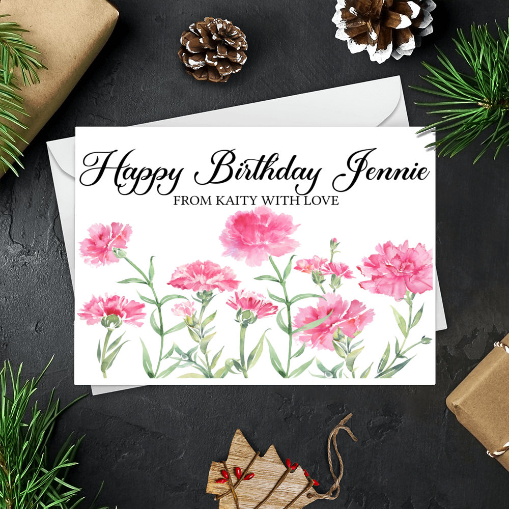 Personalized Card - Birthday Gift For Best Friends - Choose Flower Birthday