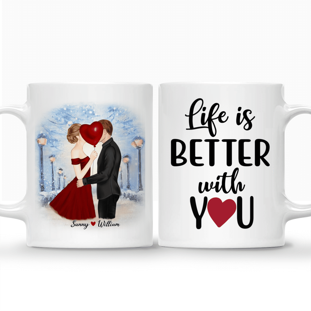 Personalized Mug - Kissing Couple - Life is better with you - Couple Mug, Couple Gifts, Valentine's Day Gifts, Anniversary gifts_3