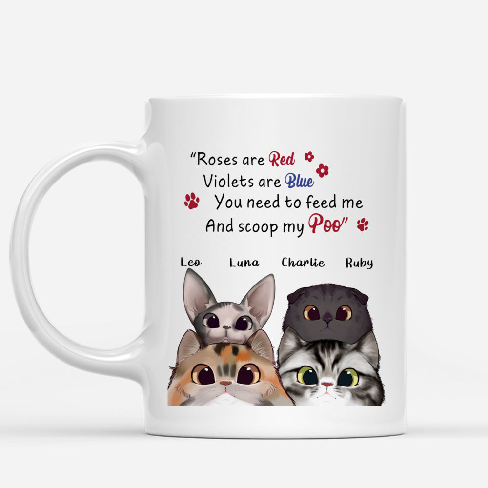 Peaking Cat - Roses are red, violets are blue (Mug) - Personalized Mug