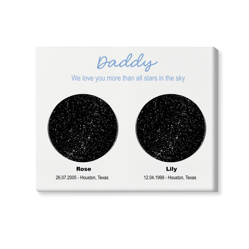 Gifts For Father's Day - Daddy We love you more than all stars in the sky - Custom Date And Location, Photo