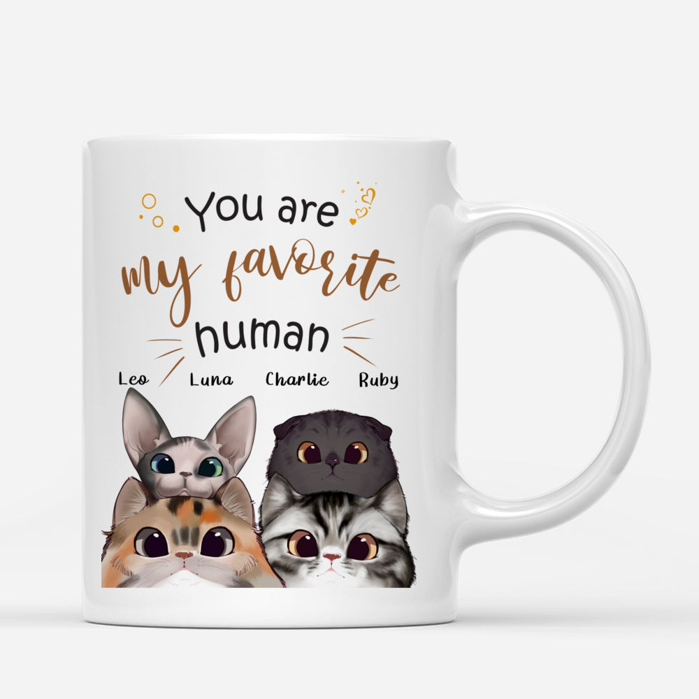 Personalized Mug - Peaking Cat - You are my favorite human (Mug)_1