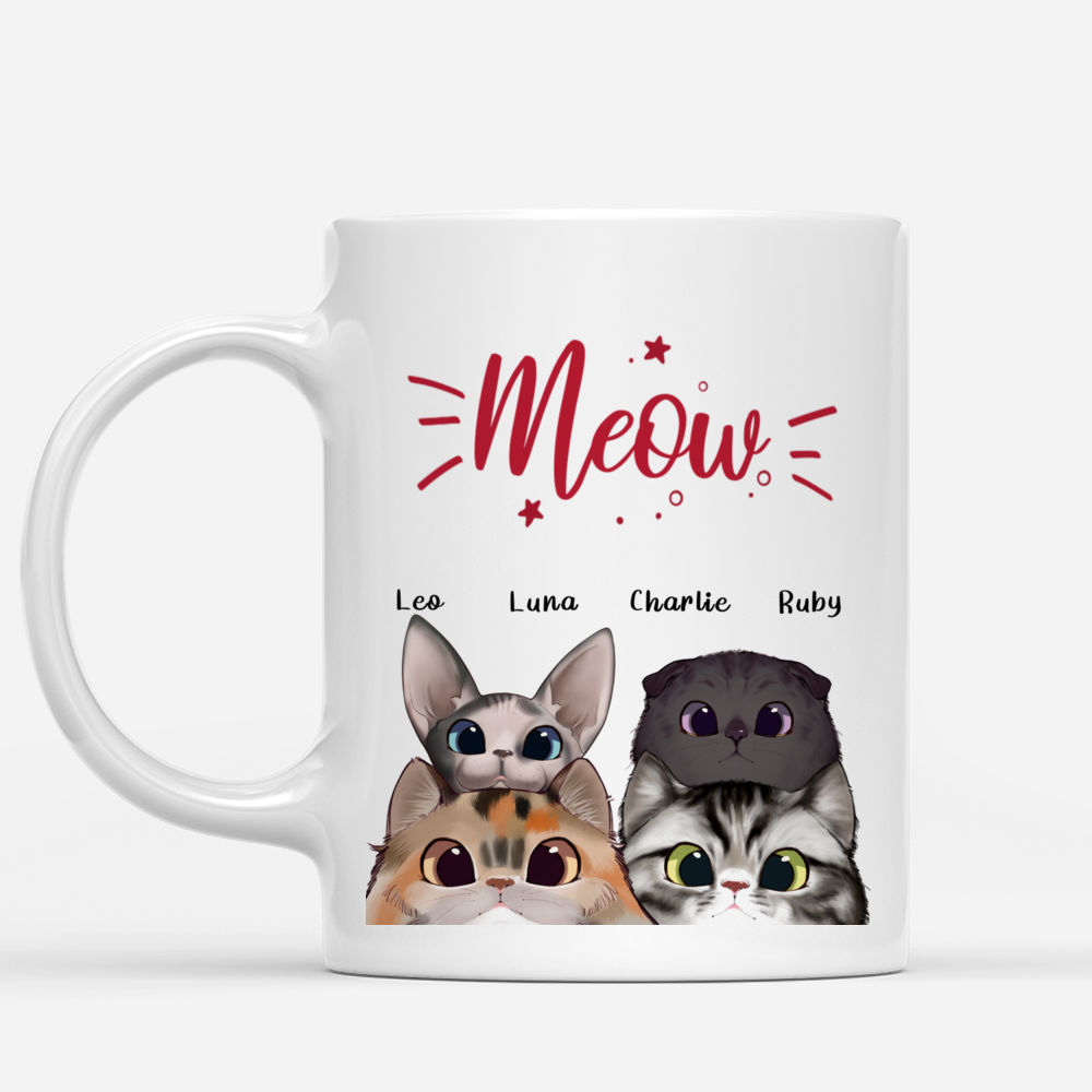 Personalized Mug - Peaking Cat - Meow (Mug)