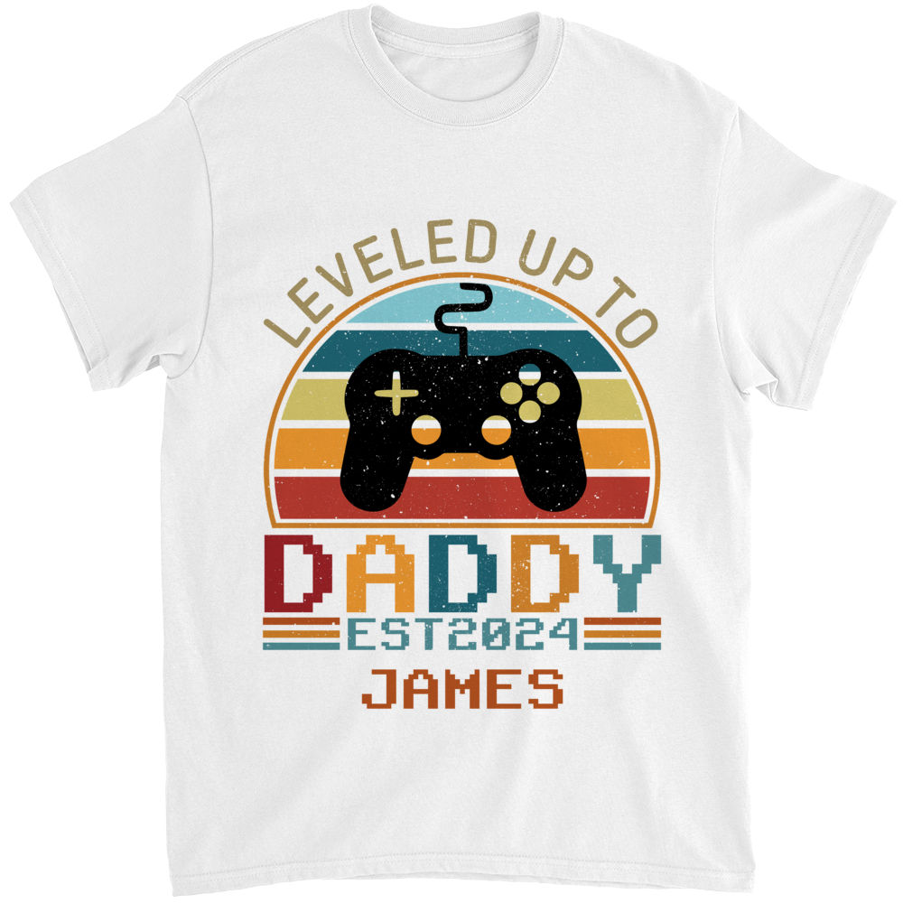 Personalized Shirt - Father's Day Gifts - Leveled Up To Daddy - New Dad Gifts - Gifts For Dad - Father's Day Shirts_3