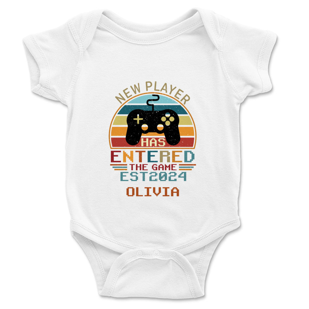 Personalized Onesie - Baby Onesies - New Player Has Entered - Gifts For Baby, New Mom New Dad Gifts_2