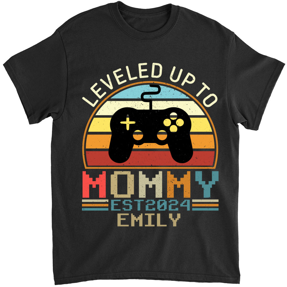 Personalized Shirt - Mother's Day Gifts - Leveled Up To Mommy - New Mom Gifts - Gifts For Mom - Mother's Day Shirts_3