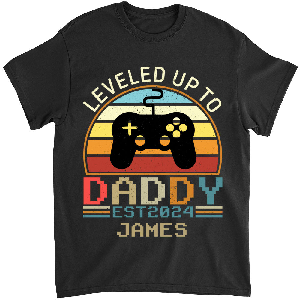 Personalized Shirt - Father's Day Gifts - Leveled Up To Daddy - New Dad Gifts - Gifts For Dad - Father's Day Shirts_3
