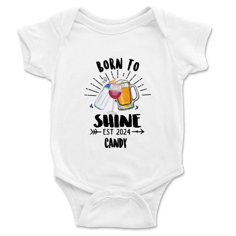 Personalized Onesie - Baby Onesies - Born to Shine - Gifts For Baby, New Mom New Dad Gifts_2