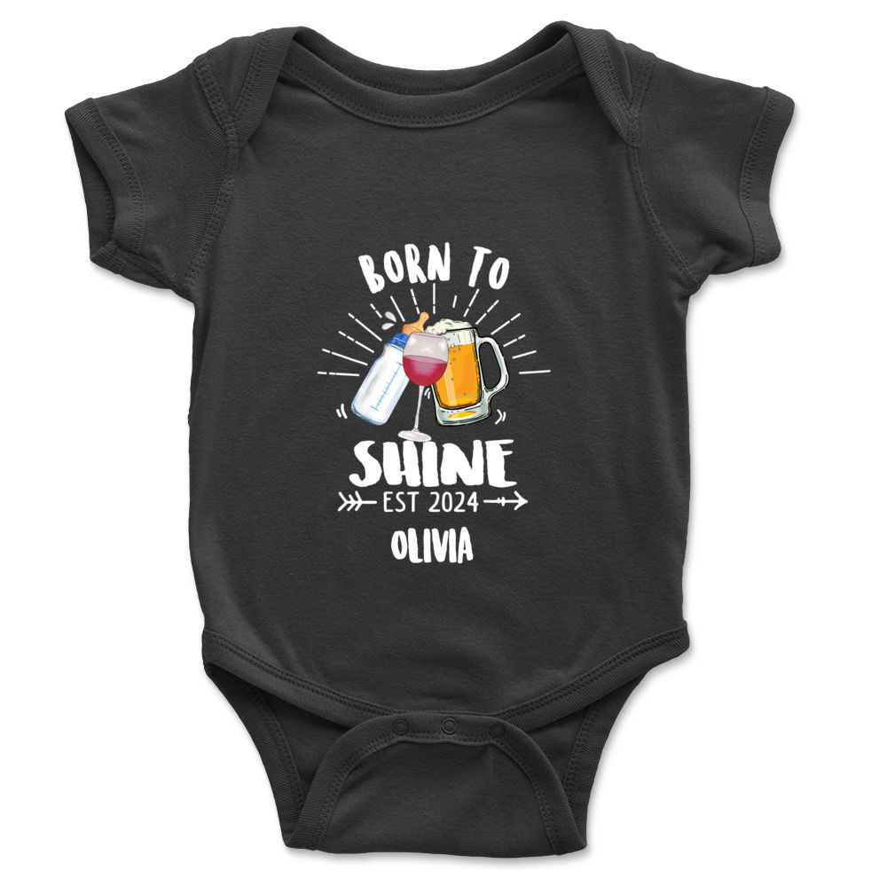 Personalized Onesie - Baby Onesies - Born to Shine - Gifts For Baby, New Mom New Dad Gifts_2