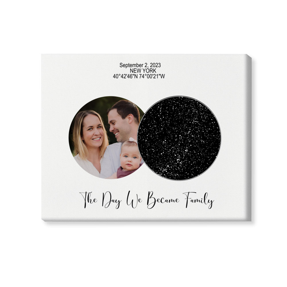 Photo Wrapped Canvas - Photo Upload - The Day We Became Family - Gifts For Mother's Day Father's Day - Star Map Canvas_4