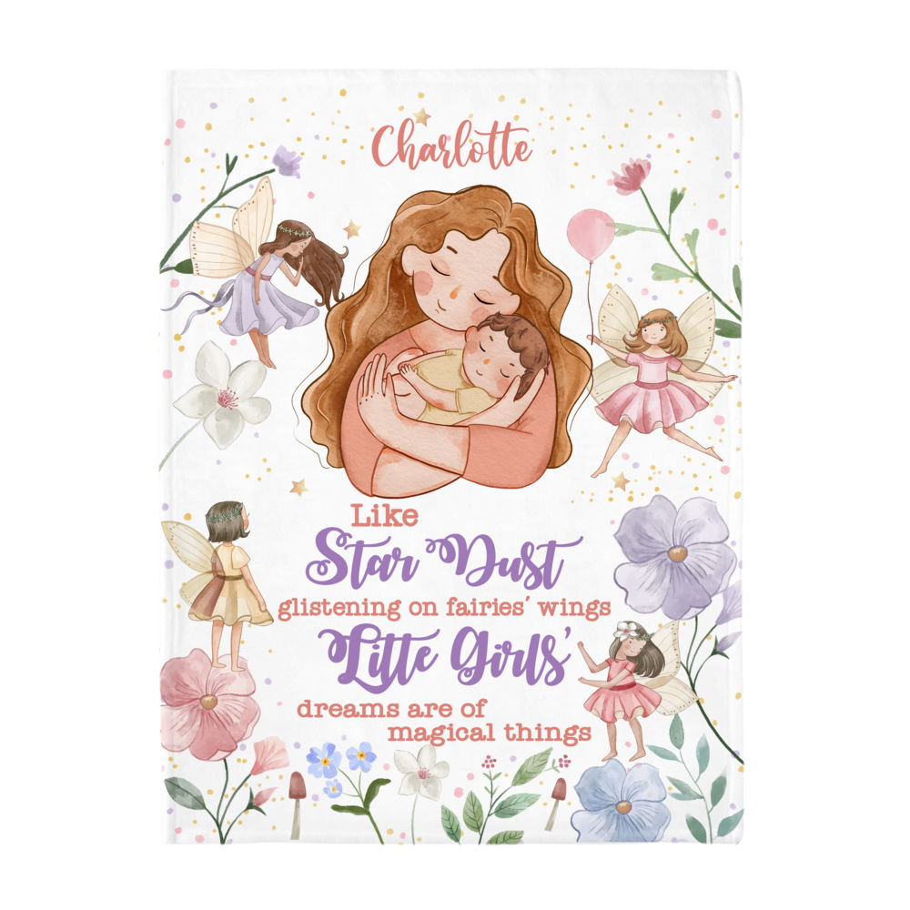 Gifts for Mom, Daughter - Little girls - Like stardust glistening on fairies’ wings, little girls dreams are of magical things - Blanket & Pillow_5