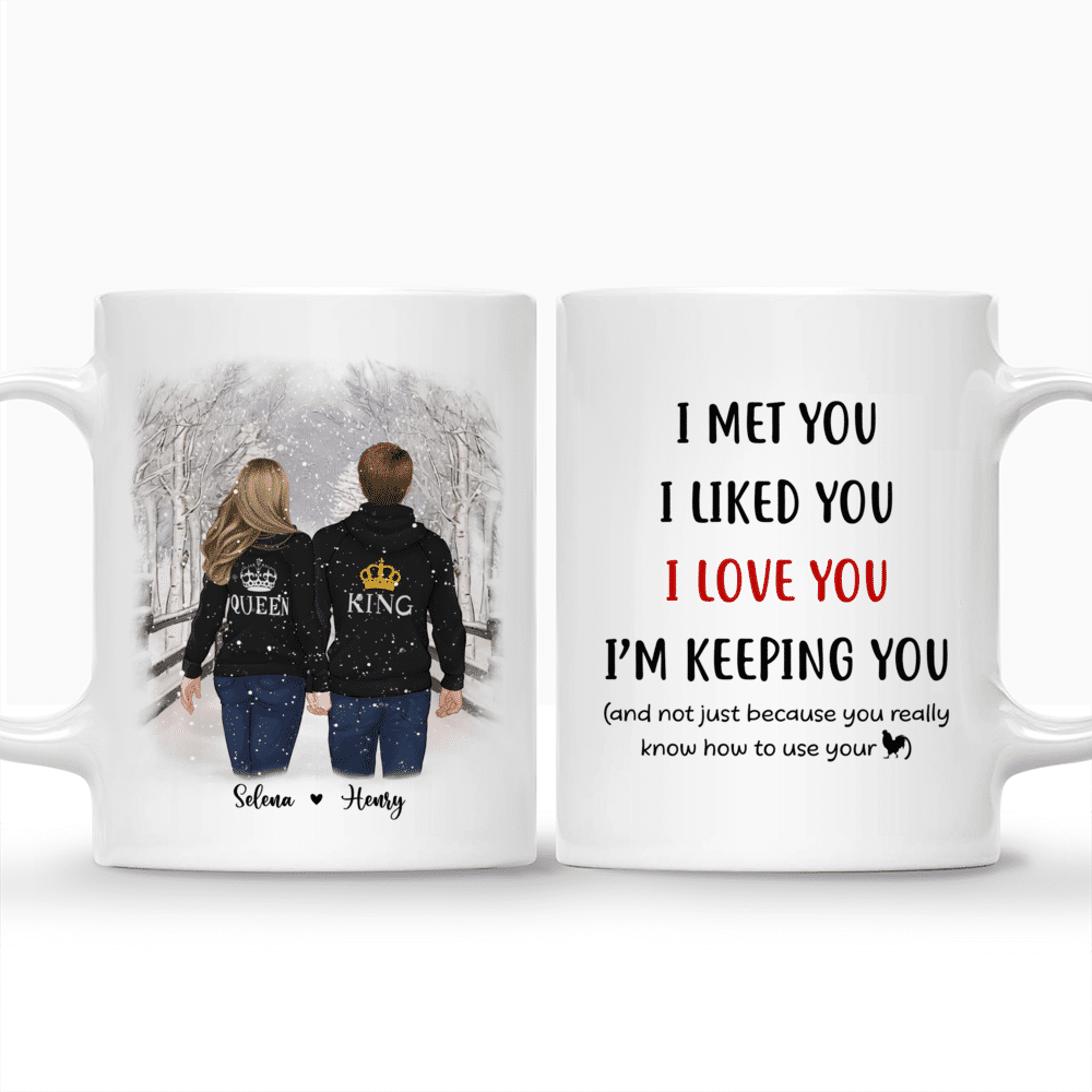 Winter Romance - I Met You I Liked You I Love You I'm Keeping You - Couple Gifts - Personalized Mug_3