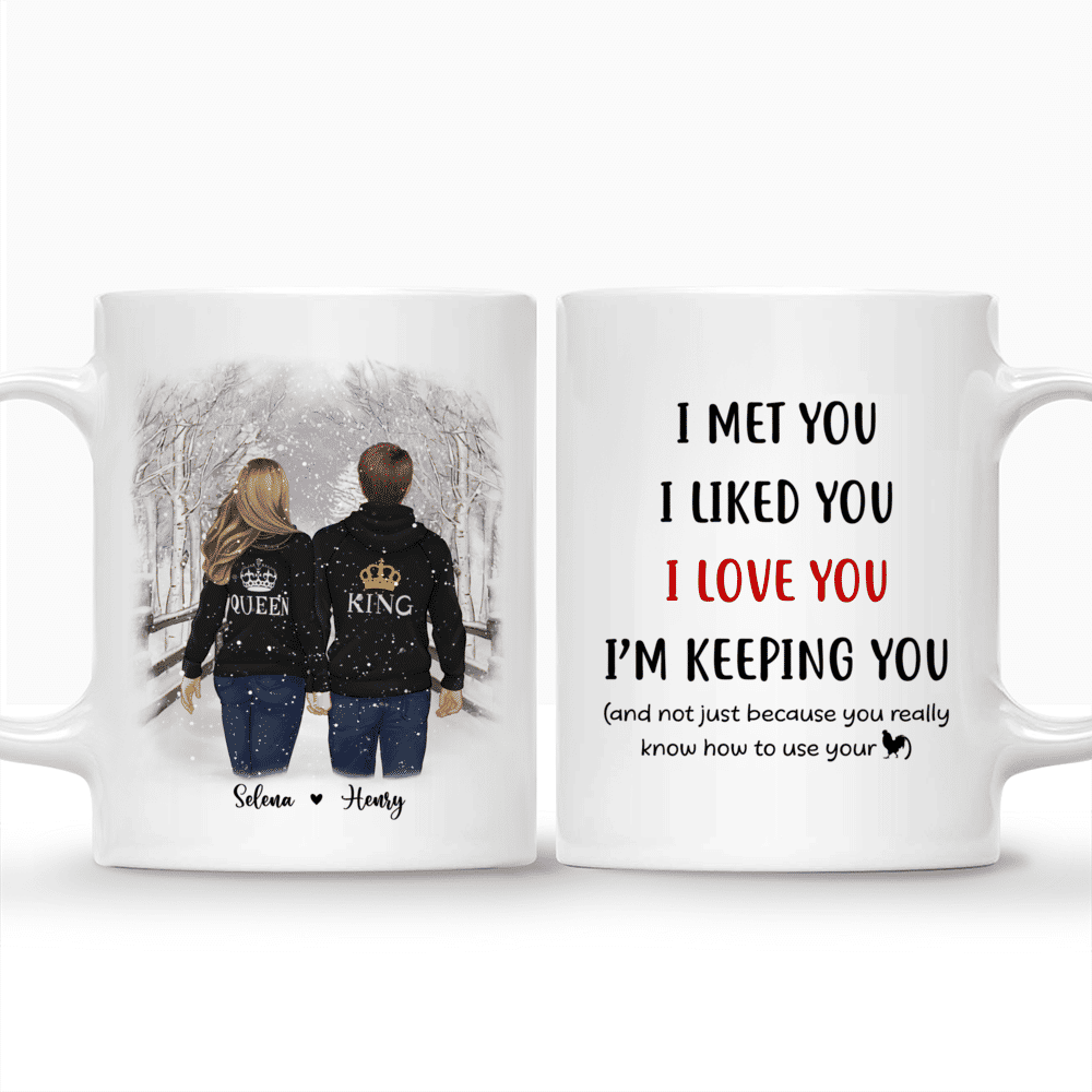 Personalized Mug - Winter Romance - I Met You I Liked You I Love You I'm Keeping You - Couple Gifts_3