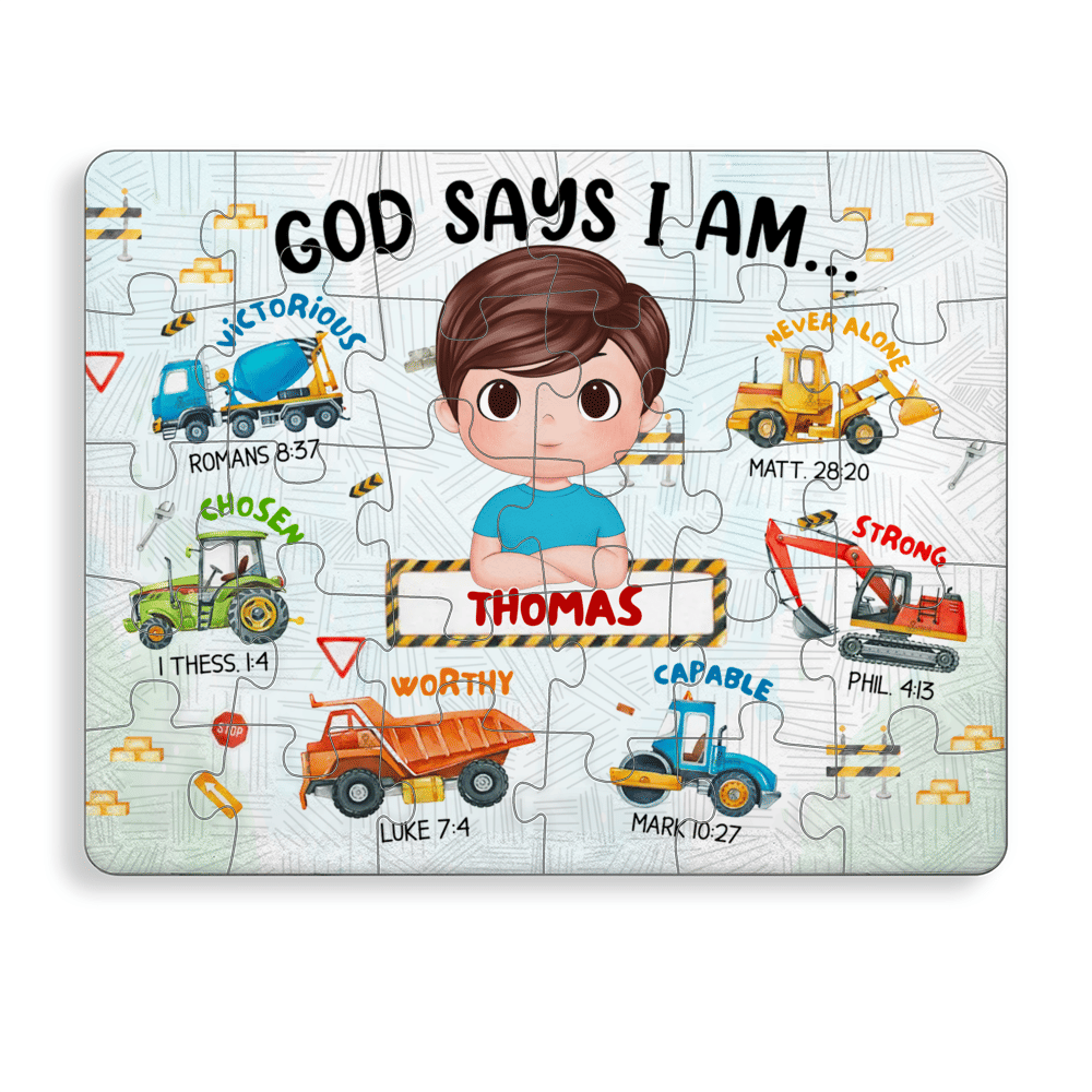 Jigsaw Puzzle Personalized - HAPPY BIRTHDAY | Gift For Grandkid - Gift ...