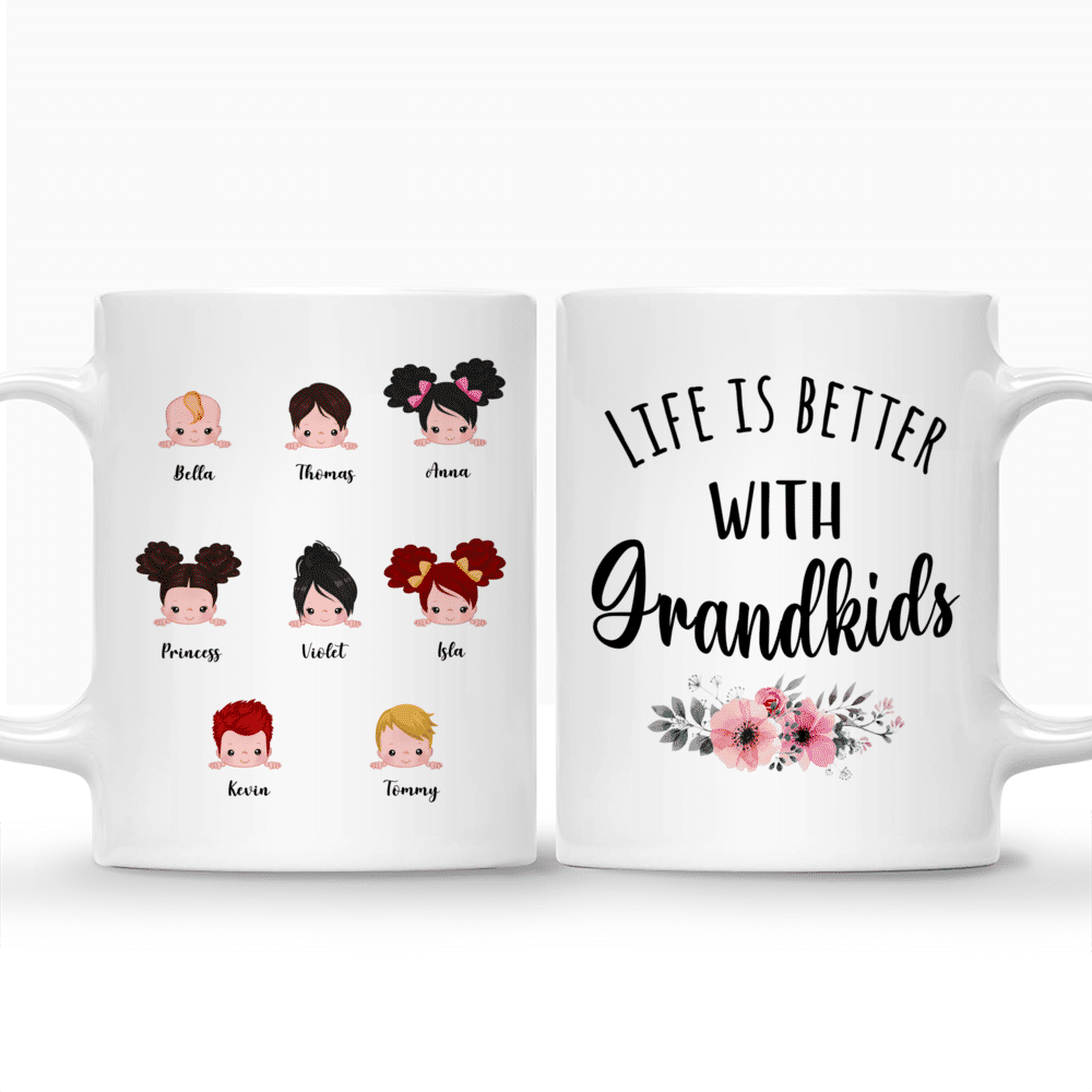 Personalized Mug - Life Is Better With Grandkids (8 Kids Version)_3