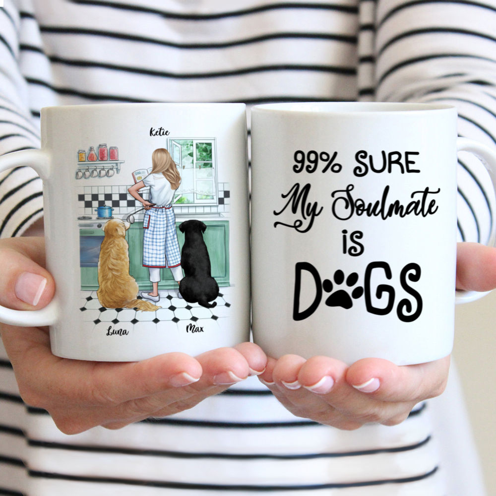 Personalized Mug - Girl and Dogs - 99% sure my soulmate is a dog