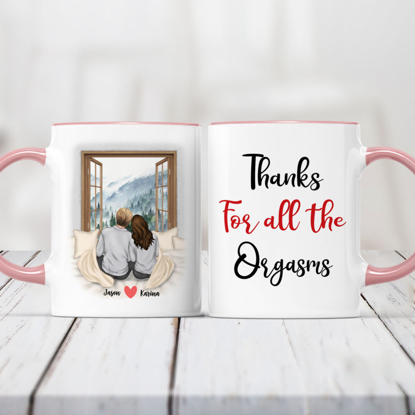 Funny Valentines Mug Thanks for all the Orgasms Funny Mugs