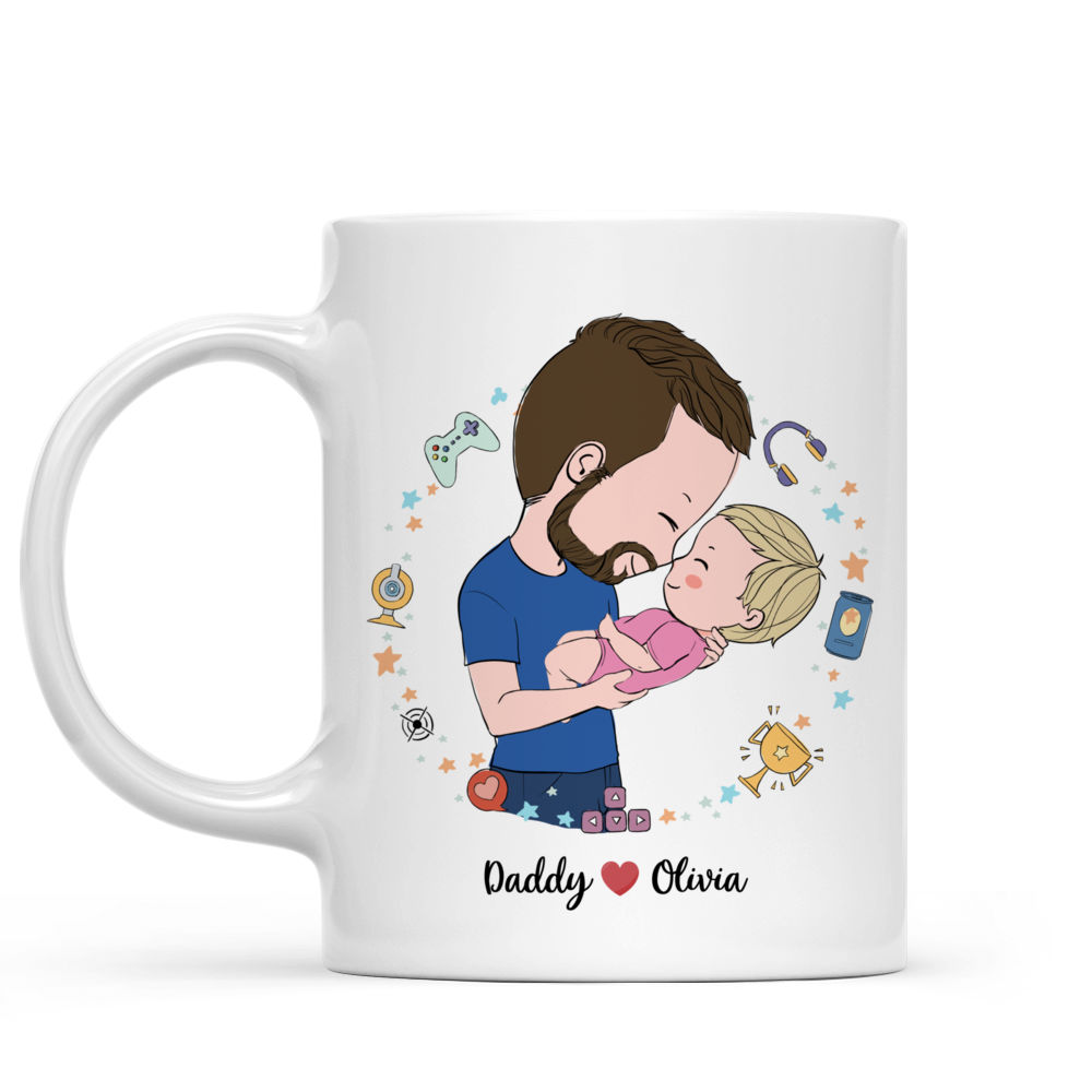 Father and Baby - Fathers Day Gift, Fathers Day Present, Gift for Dad - 2024 - Personalized Mug_1