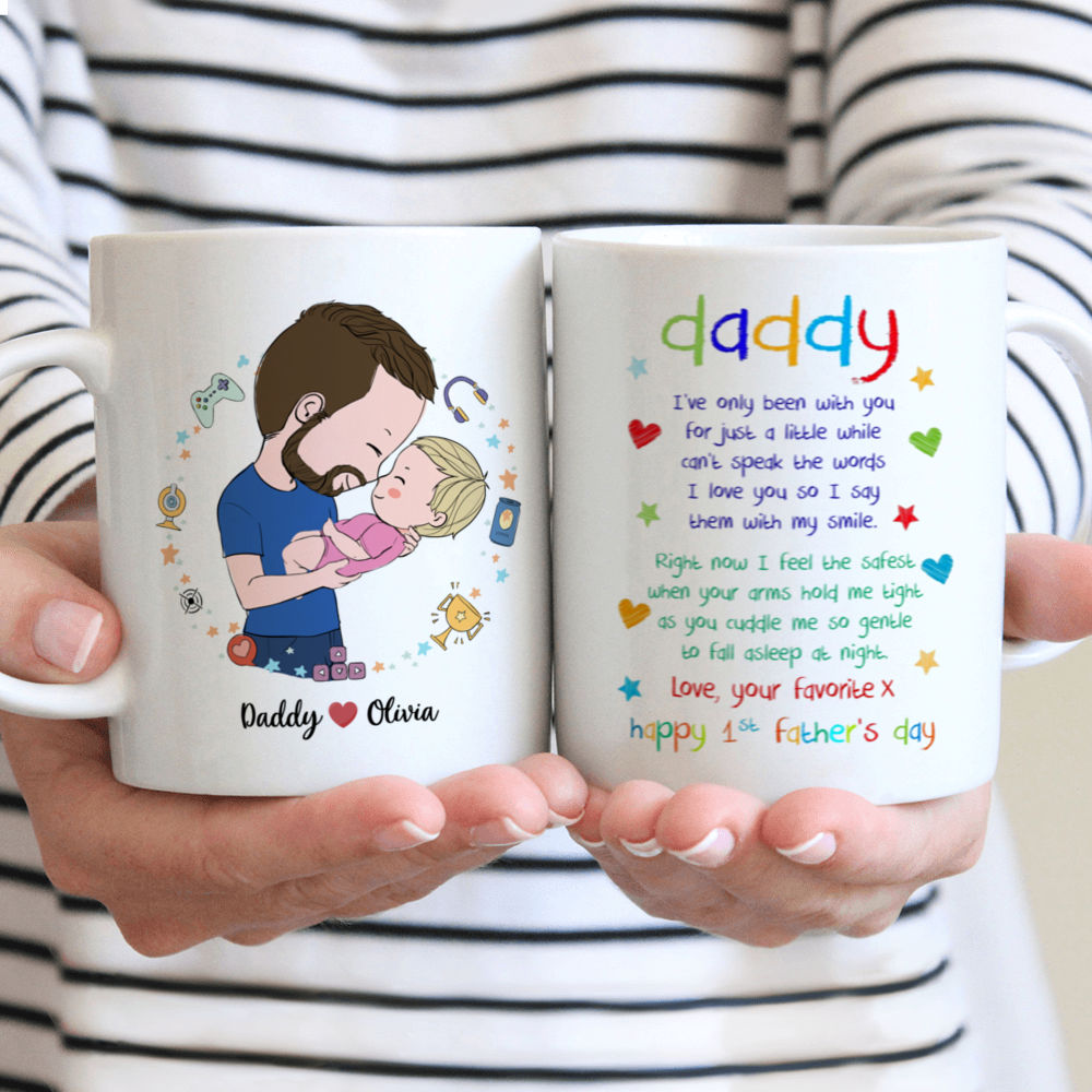 Father and Baby - Fathers Day Gift, Fathers Day Present, Gift for Dad - 2024 - Personalized Mug