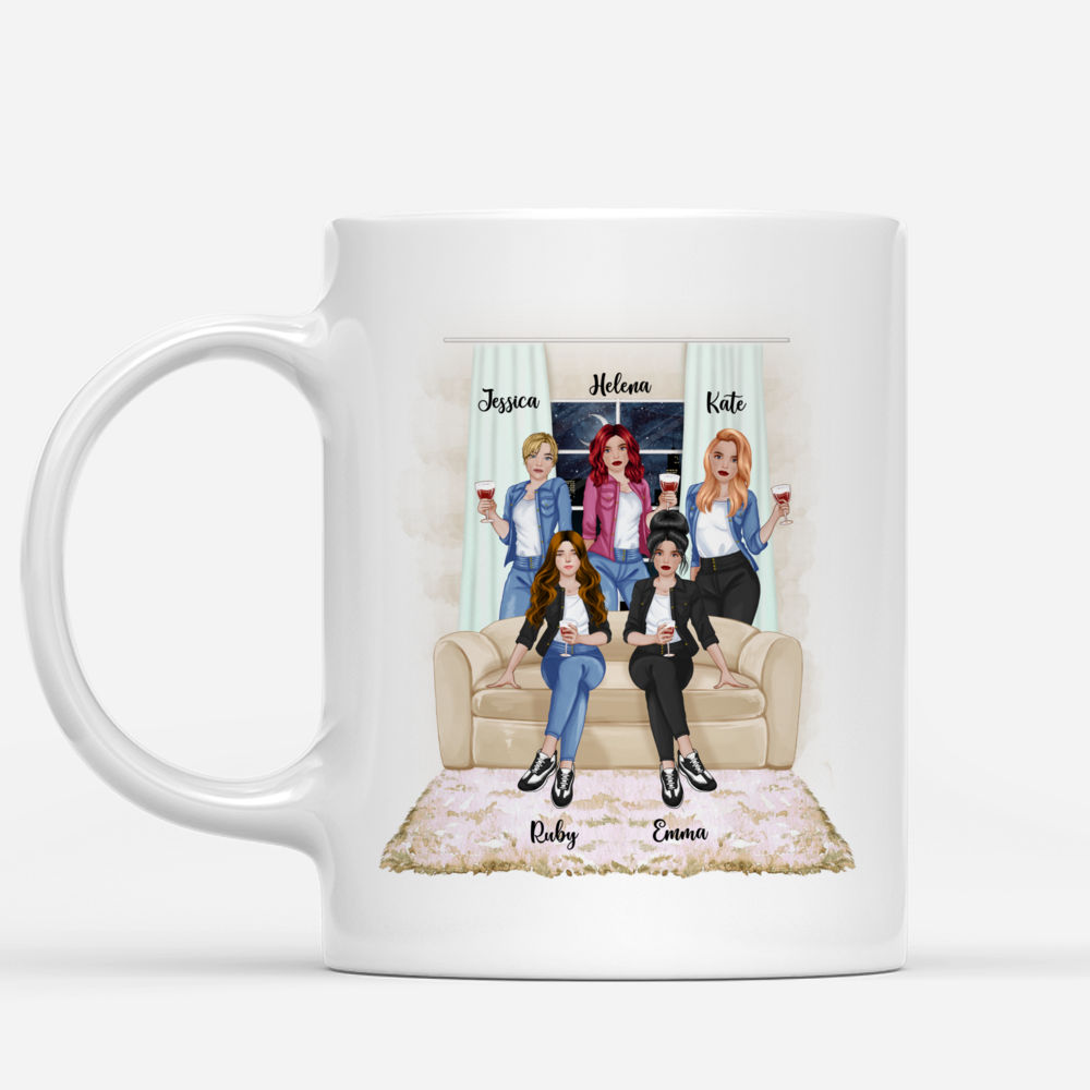 Personalized Mug - Up to 5 Girls - The Love Between Friends Is Forever (Front)_1