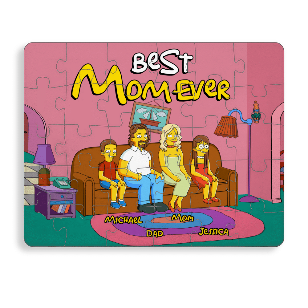 Father's Day Gifts - Best Dad Ever - The Simpsons - Gifts For Family, Dad, Mom, Kid, Son, Daughter - Personalized Puzzle_3