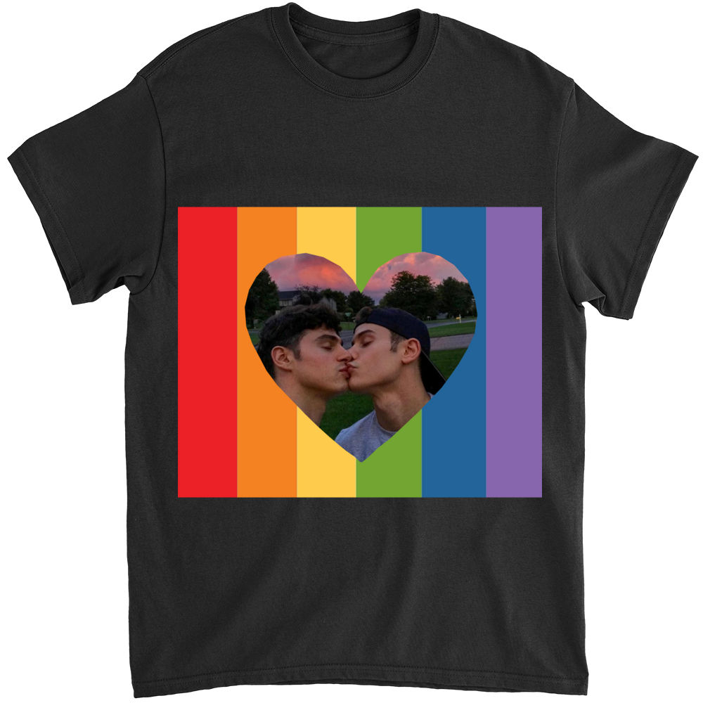 LGBT Couple - Gifts For Couple LGBT - Gift For Pride Month, Anniversary, Birthday - Personalized Photo Shirt