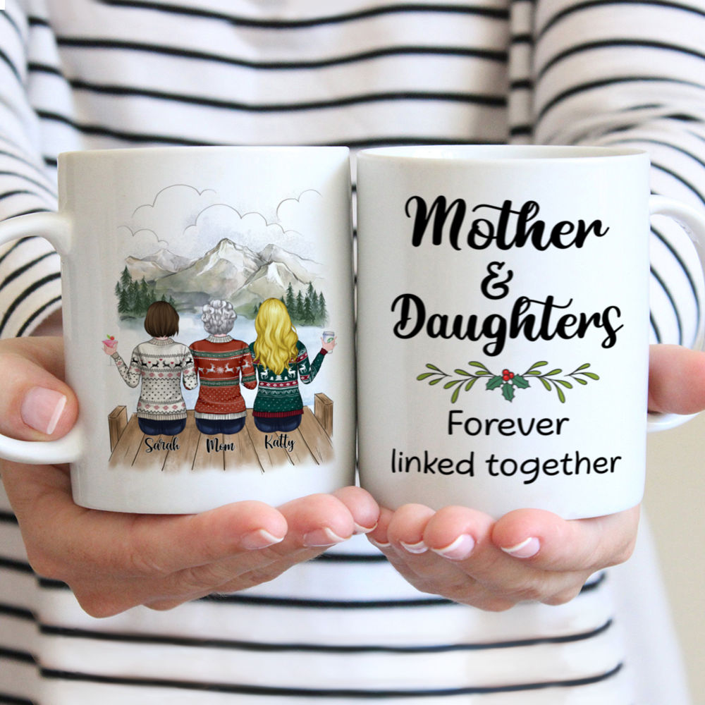 Personalized Mug - Mother & Daughter - Mother And Daughters Forever Linked Together