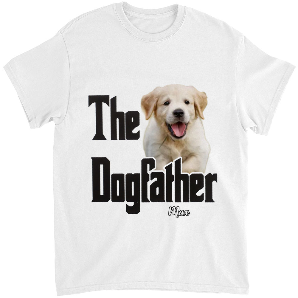 Mens The Dogfather Golden Retriever Dog Dad Tshirt Father's Day Mens The Dogfather Golden Retriever Dog Dad Tshirt Father's Day