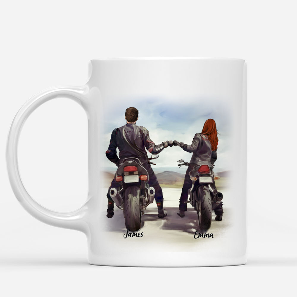 Personalized Mug - Biker Couple - We fall in love by chance, we stay in love by choice - Couple Gifts, Valentine's Day Gifts, Gifts For Her, Him_1