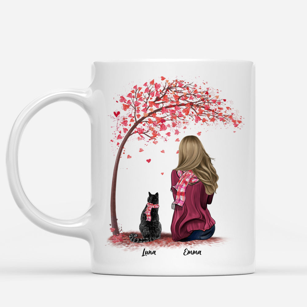 Girl and Cats Spring - Life Is Better With A Cat - Personalized Mug_1
