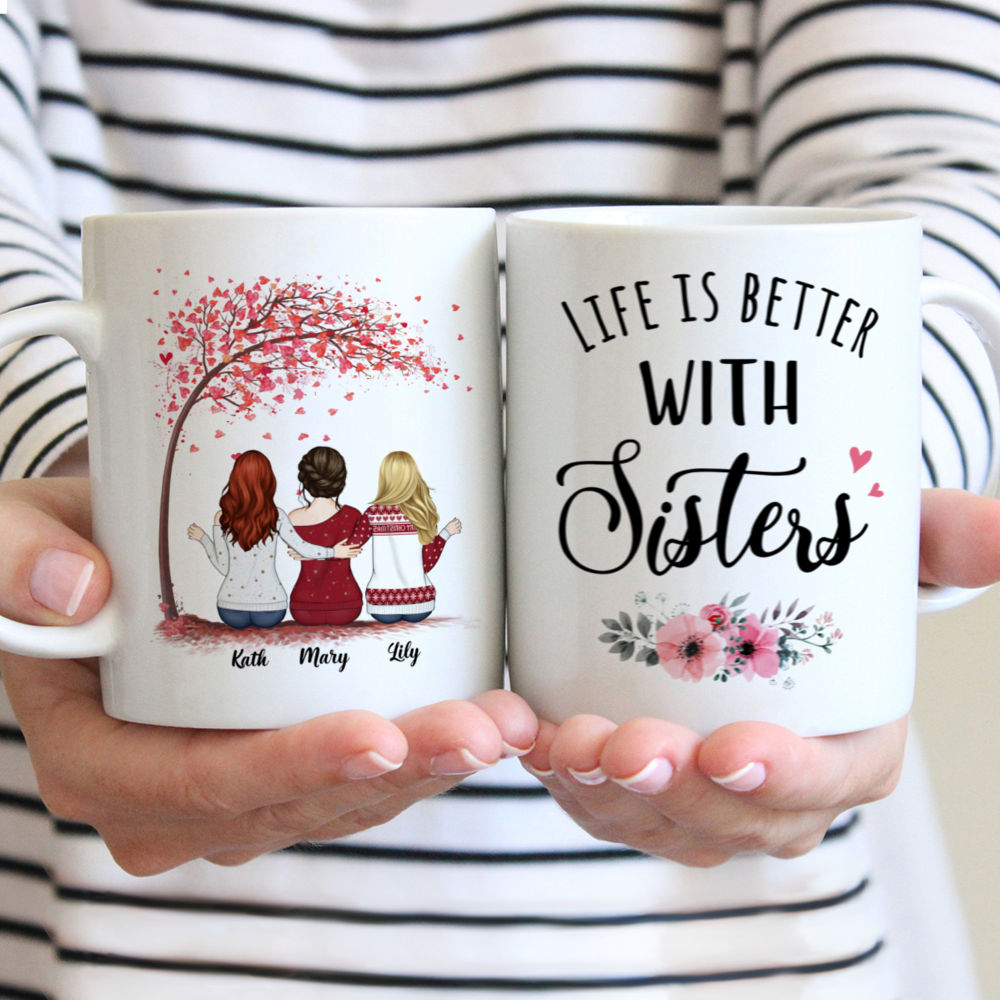 Personalized Mug - Life is Better with Sisters (Ver1) | Gossby
