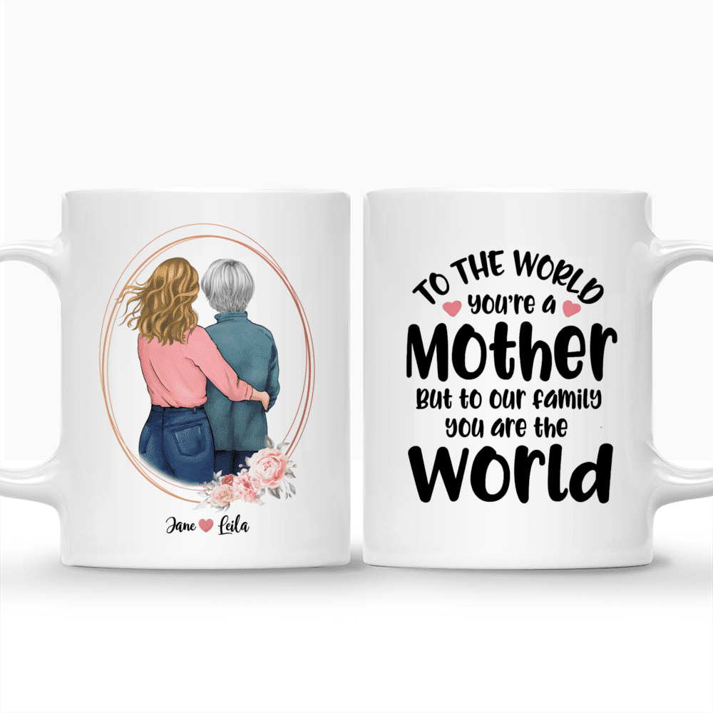 Personalized Mug - Mother & Daughter - To the world you are a mother, to our family you are the world_3